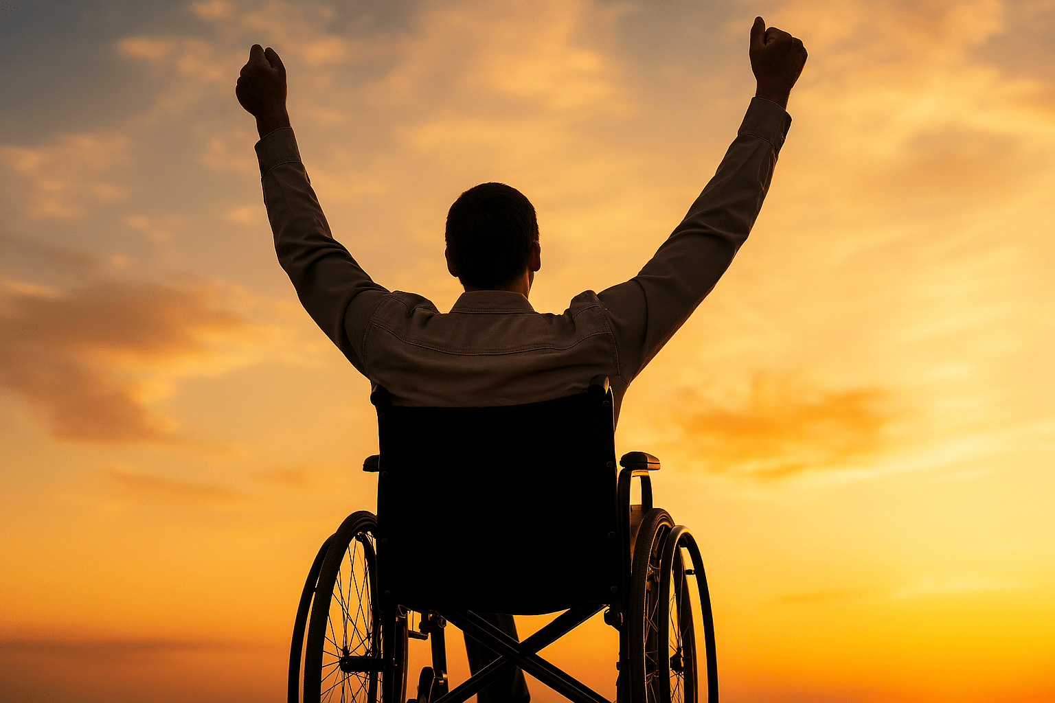 Person Sitting on a Wheelchair Enjoying Sun